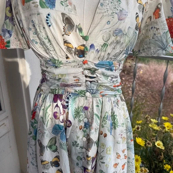 Anthropologie Floral Wrap Midi Dress Multicolor - Picture 3 of 7